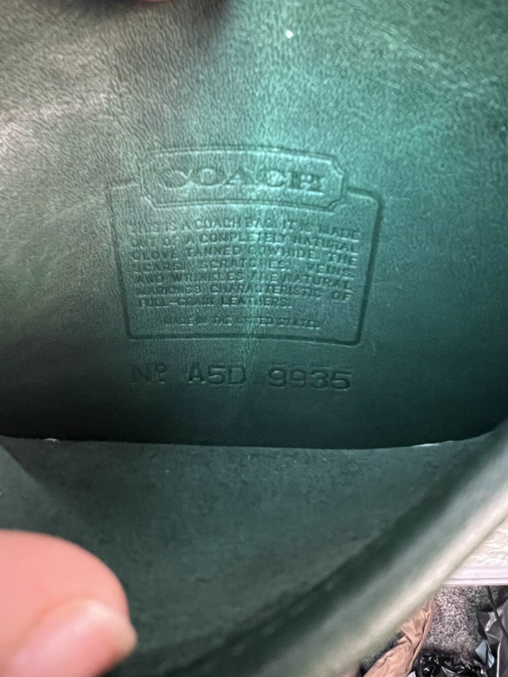 Rare Bottle Green Coach 9935 Vintage Hadley Green Leather Crossbody Bag - Picture 6 of 6